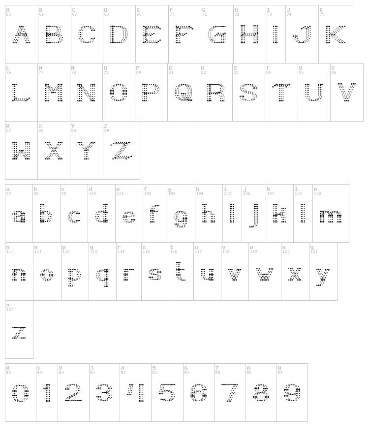 Little Rainy Day font map